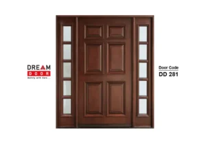 Double Side Panel Door with Glass dd 281