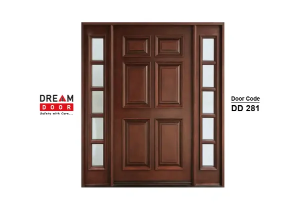 Double Side Panel Door with Glass dd 281
