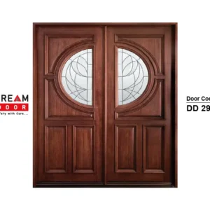 Wooden Double Door with Glass Design dd 291