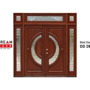 big wooden double door