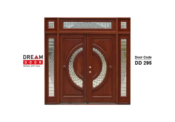 big wooden double door