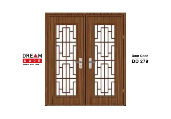 internal double doors with glass​ dd 279