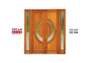 large wooden double door