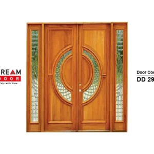large wooden double door