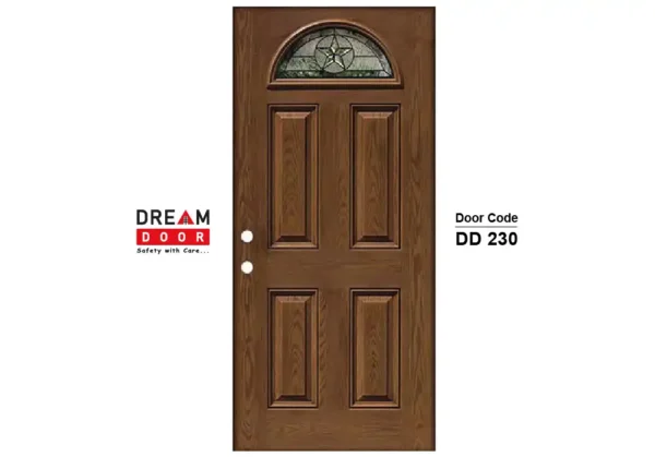 Decorative Glass Wood Door dd 230